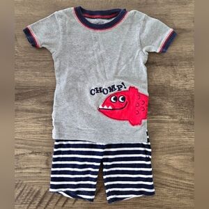 Carter's Boy's Short Sleeve Chomp Fish Pajama Set Size 2T